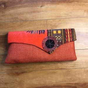 African print clutch purse